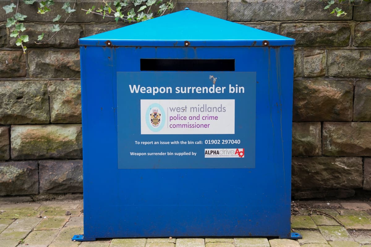 City’s weapon bins supporting national surrender campaign — Wolverhampton news photo (Wolverhampton City Council)