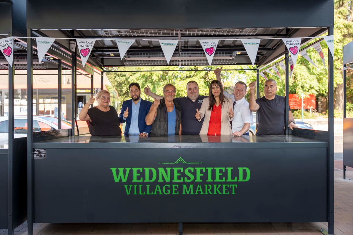 First new market stalls installed on Wednesfield High Street thanks to Pride in Place funding — Wolverhampton news photo (Wolverhampton City Council)