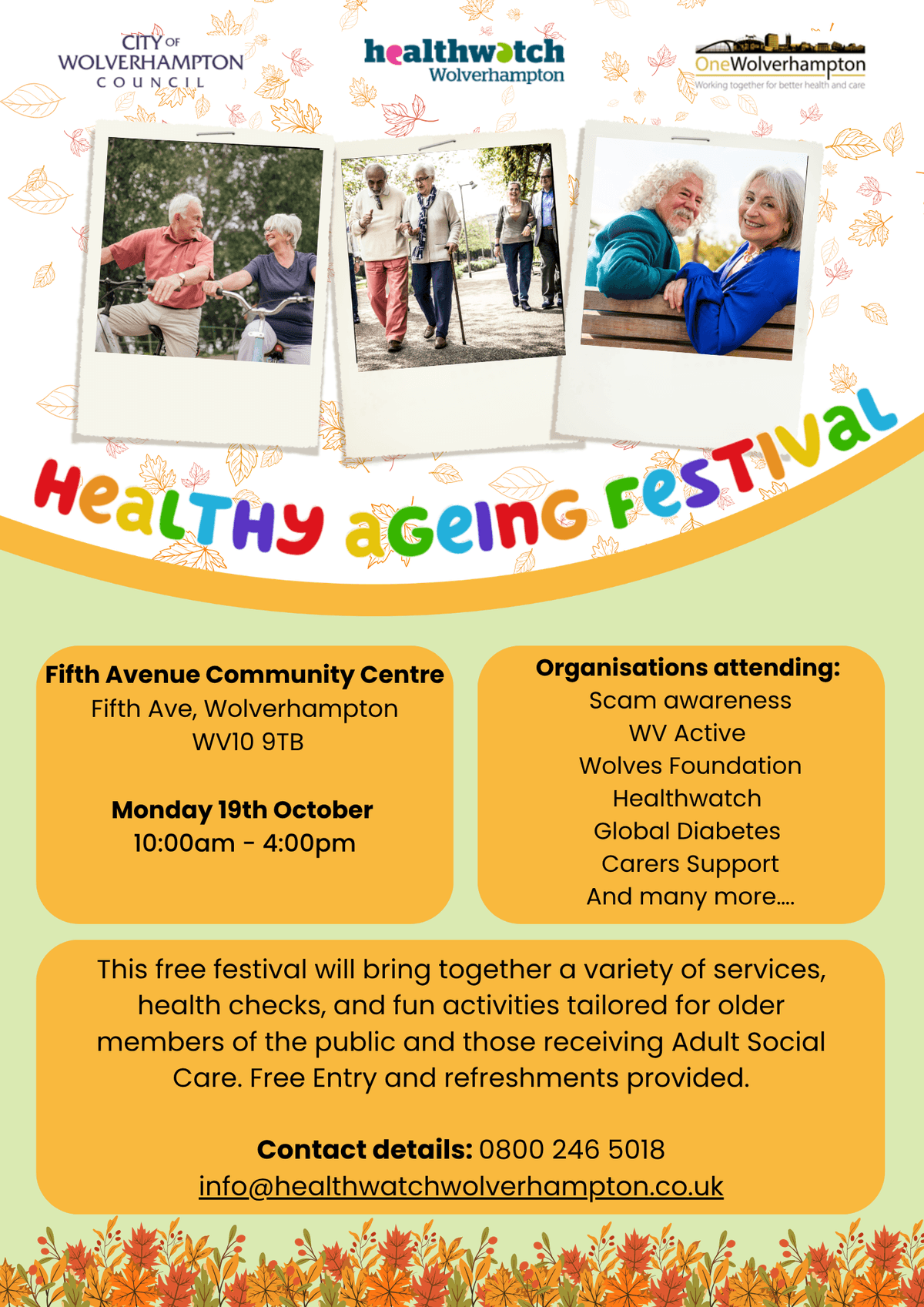 Wolverhampton Healthy Ageing Festival Returns 19 October — Wolverhampton news photo (Wolverhampton City Council)